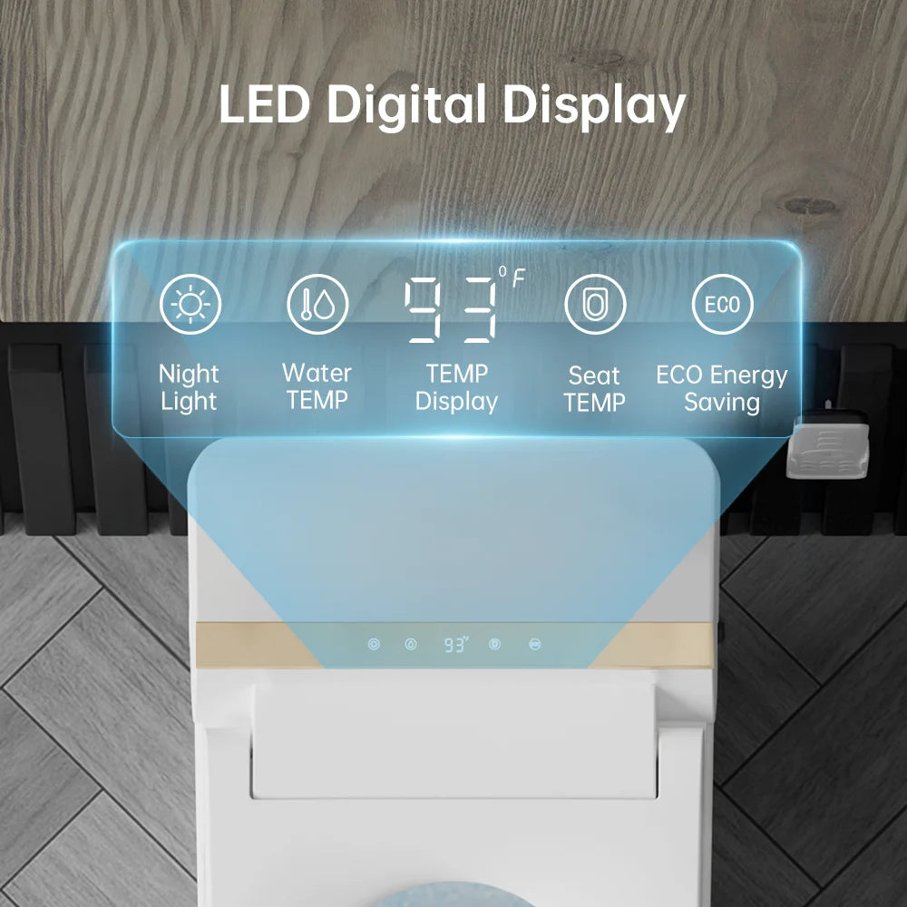 EPLO Smart Bidet Toilet, Auto Open/Close Lid, One-Piece Toilet Bidet Thankless, LED Display Elongated Toilet G20
