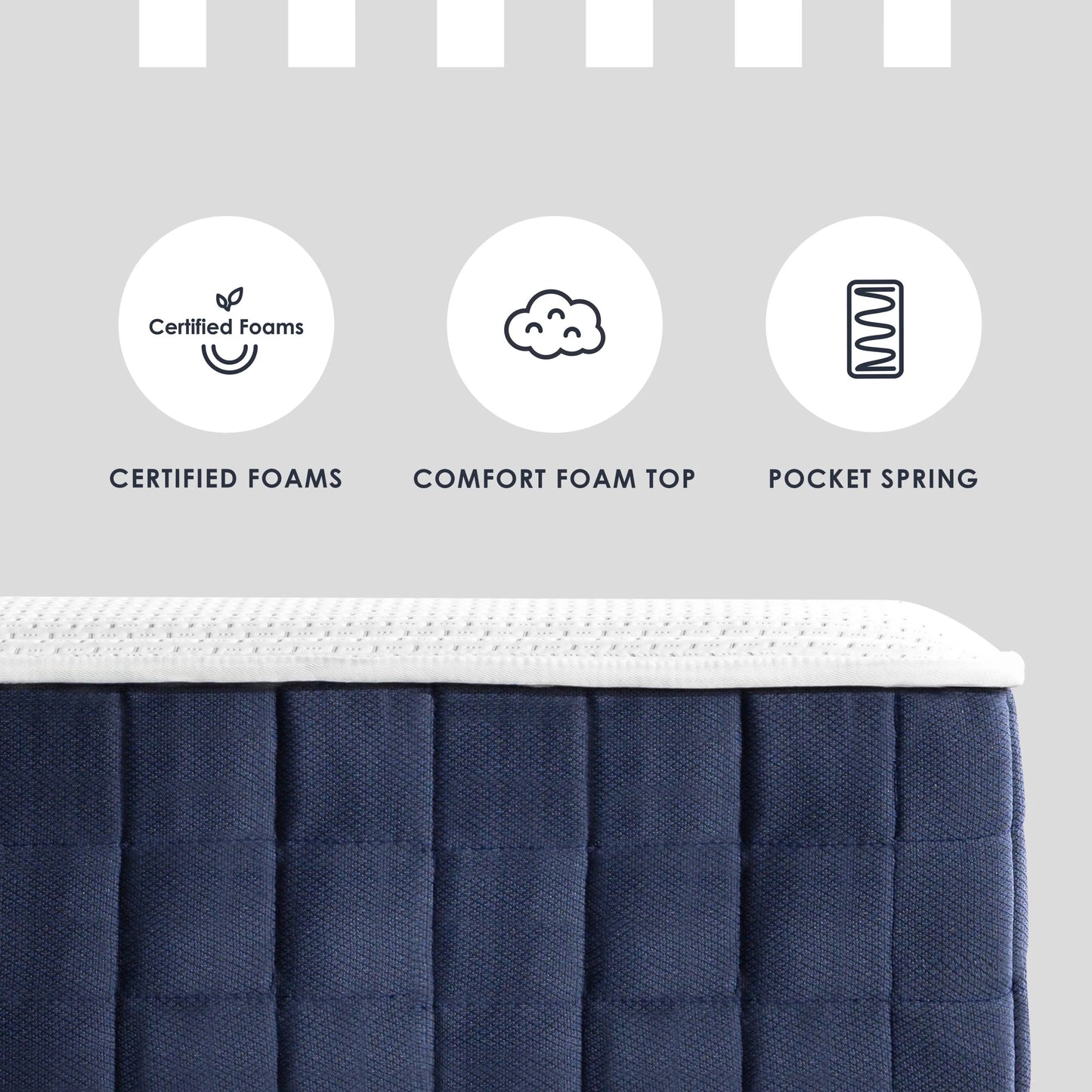 Mellow Rena 10" Green Tea Memory Foam Pocket Spring Mattress, Queen