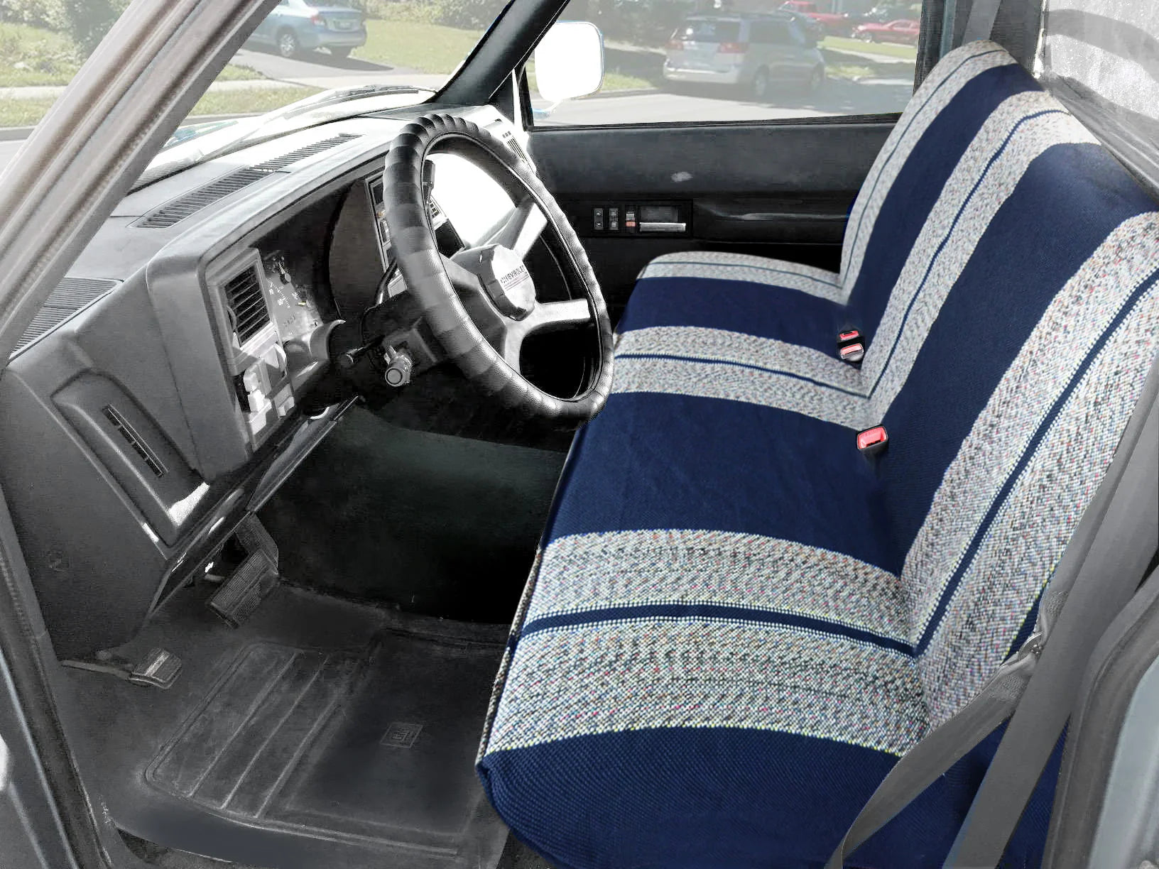 Leader Accessories Saddle Blanket Blue Full Size Pickup Trucks Bench Seat Cover Universal Work with Bench Seats,Blue
