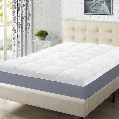 BNM Down Alternative 2 Inch Mattress Topper, King, White