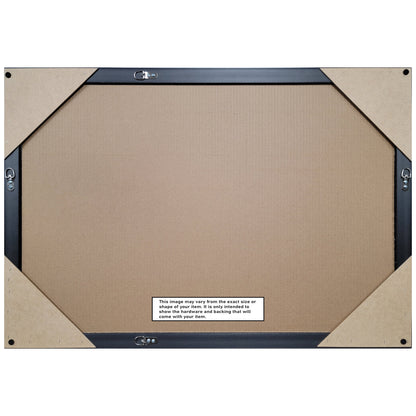 Amanti Art Brushed Black Beveled Bathroom Wall Mirror