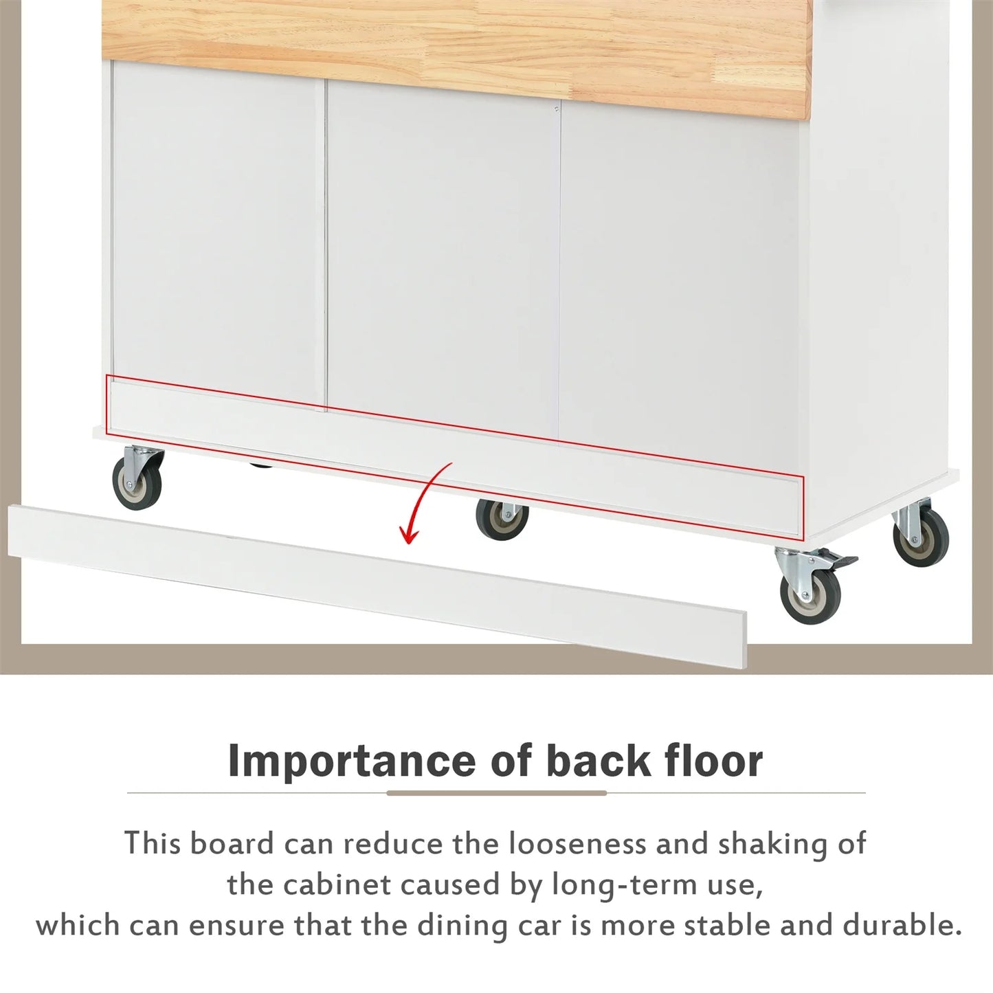 Kitchen Island Cart, Drop Leaf Kitchen Island on Wheels with Spice Rack, Towel Rack and 3 Drawers, Rolling Mobile Kitchen Island with Storage Cabinets and Solid Wood Top, White