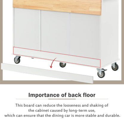 Kitchen Island Cart, Drop Leaf Kitchen Island on Wheels with Spice Rack, Towel Rack and 3 Drawers, Rolling Mobile Kitchen Island with Storage Cabinets and Solid Wood Top, White