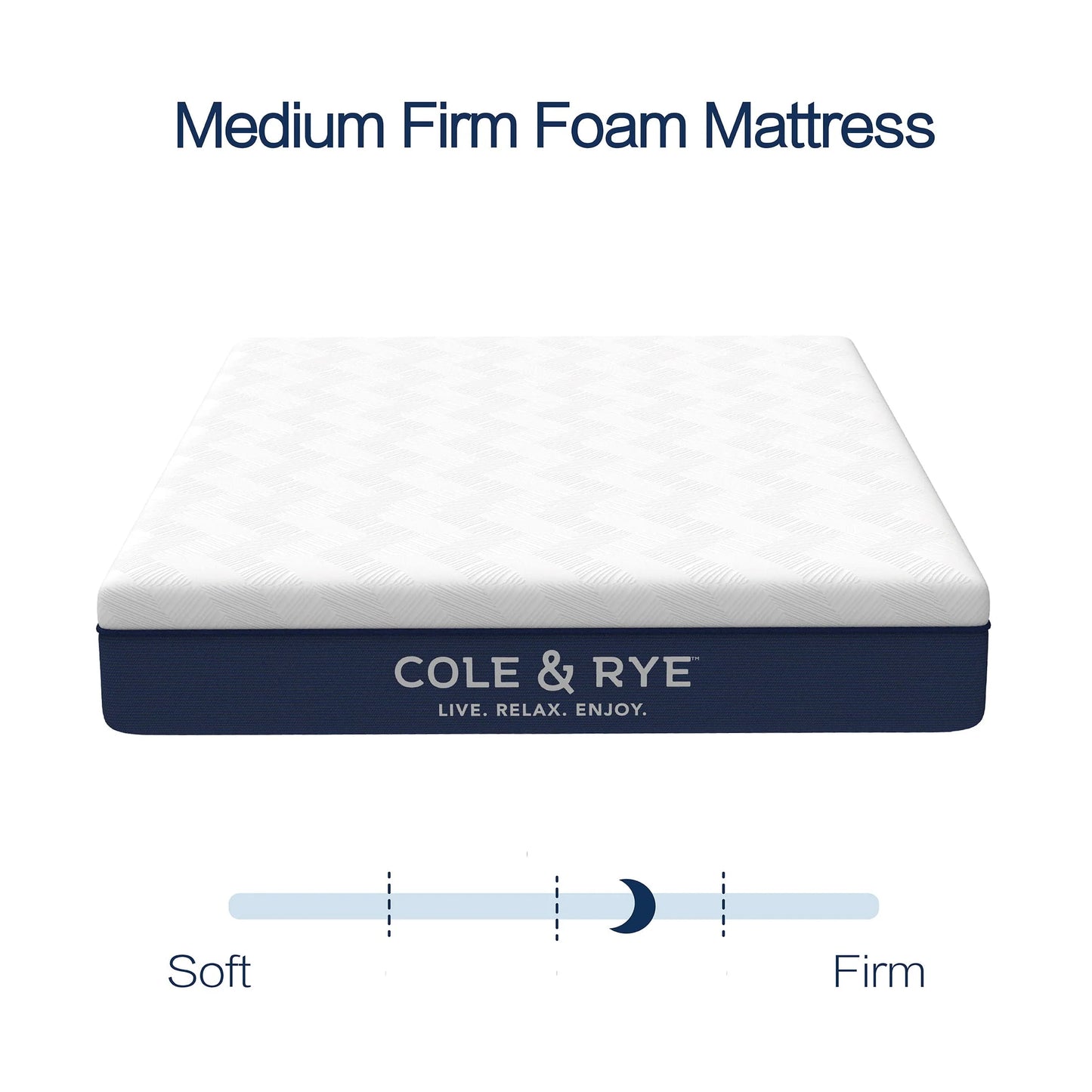Cole & Rye ArticSky 12" Medium Firm Gel Memory Foam Mattress with BONUS Pillows, Queen