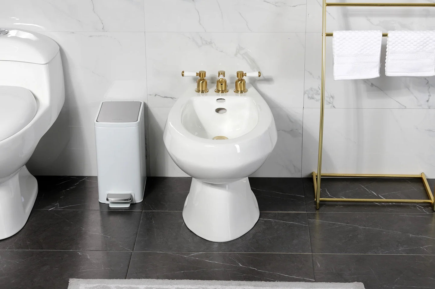 Kingston Brass KB6327DPL Paris Three-Handle Bidet Faucet, Brushed Brass