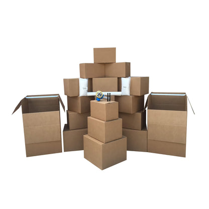 uBoxes 2 Room Wardrobe Kit 20 Moving Boxes plus Packing Supplies