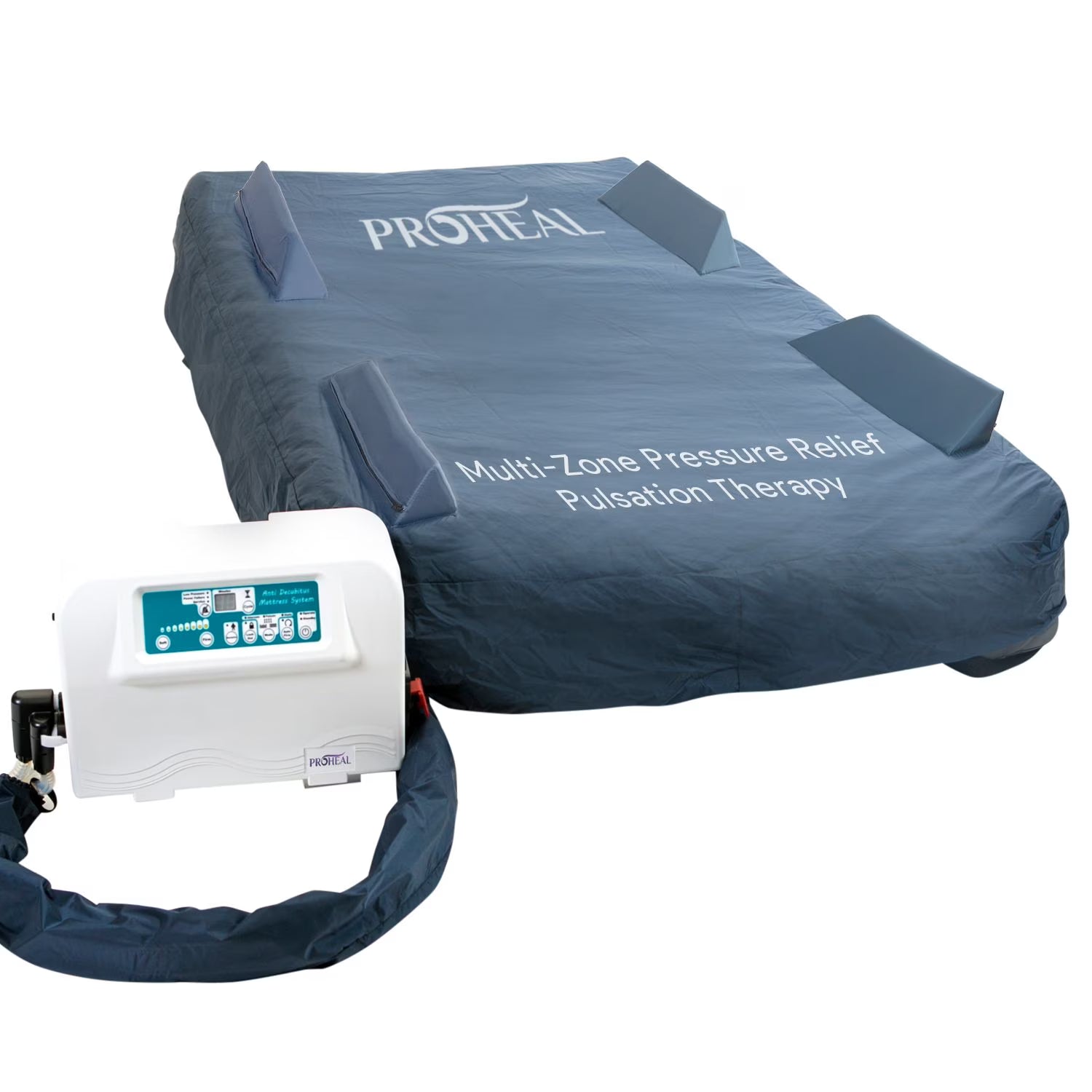 Proheal Bariatric True Low Air Loss Alternating Pressure Air Mattress with Pump & Raised Rails - Stages I-IV - 36” x 80” x 8”/11"