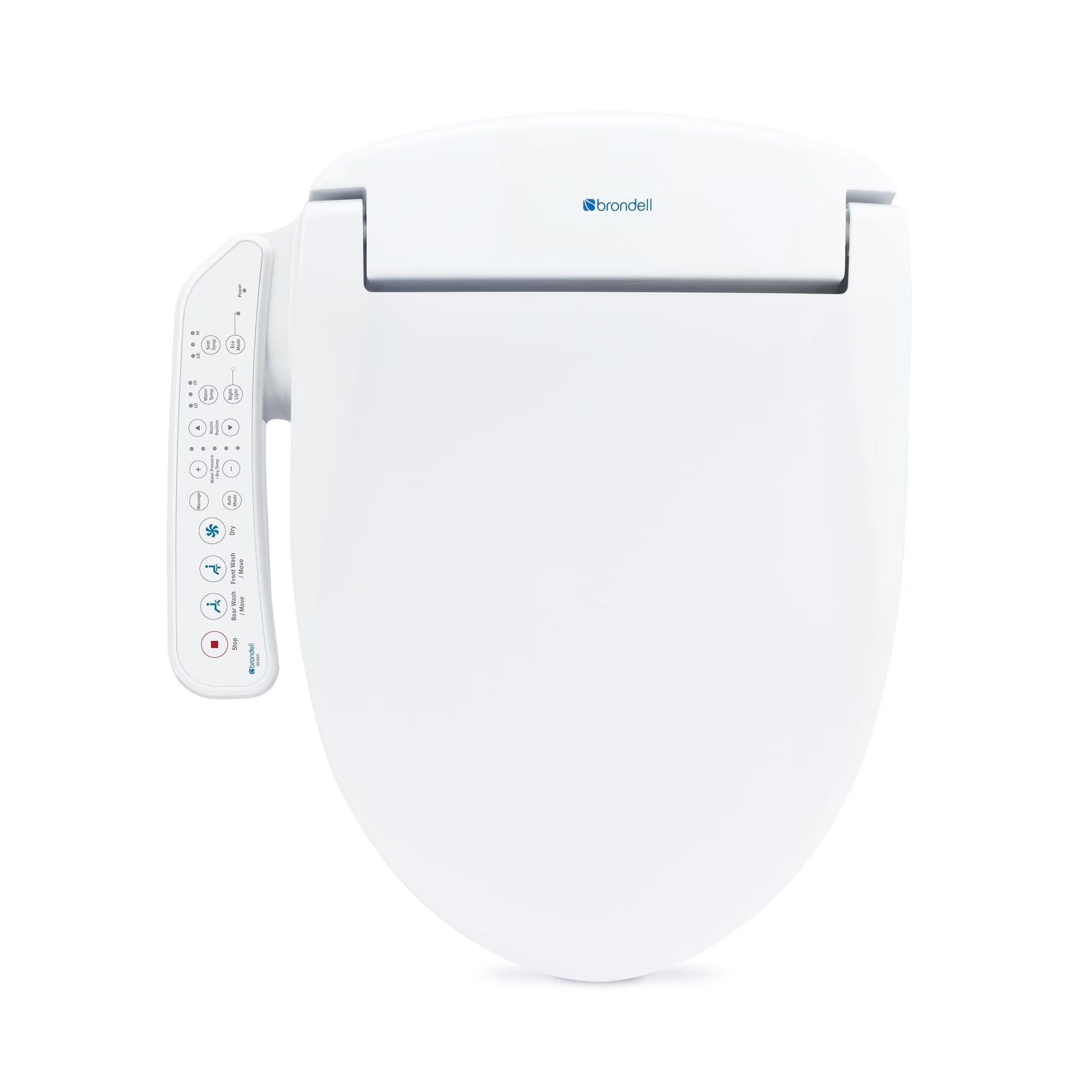 Brondell Swash SE400 Bidet Seat with Sidearm, Dryer and Stainless Steel Nozzle, Elongated White