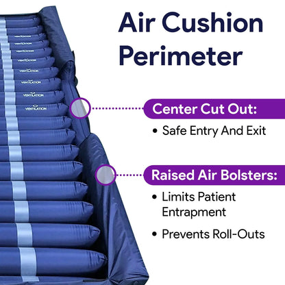 Proheal Low Air Loss Alternating Pressure Air Mattress with Digital Silent Air Pump & Side Perimeter - 36° x 80° x 8/11"