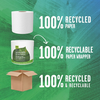 Seventh Generation White Bathroom Tissue, Toilet Paper, 500 Sheets