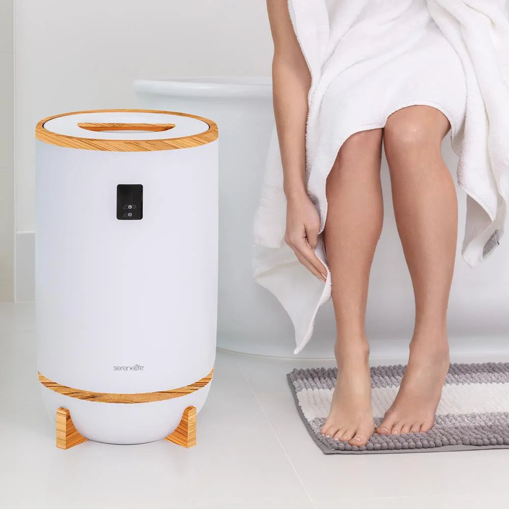 Single Touch Towel & Blanket Warmer with Fragrant Disc Holder and LED Ring (Gray)