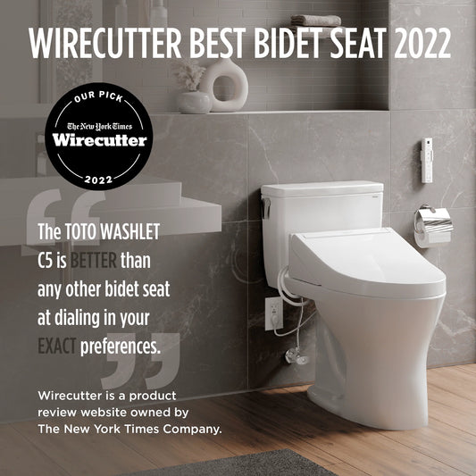 TOTO WASHLET C5 Electronic Bidet Toilet Seat with PREMIST and EWATER+ Wand Cleaning, Elongated, Cotton White - SW3084#01