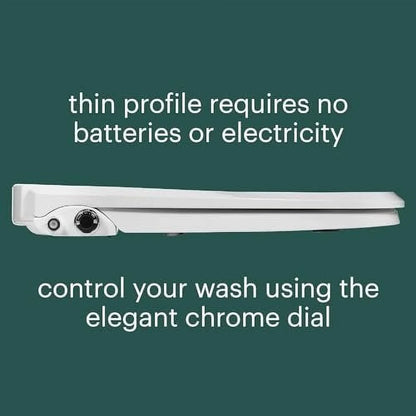 Brondell Bidet Toilet Seat Non-Electric Swash Ecoseat, Fits Elongated Toilets, White - Dual Nozzle System, Ambient Water Temperature - Bidet with Easy Installation
