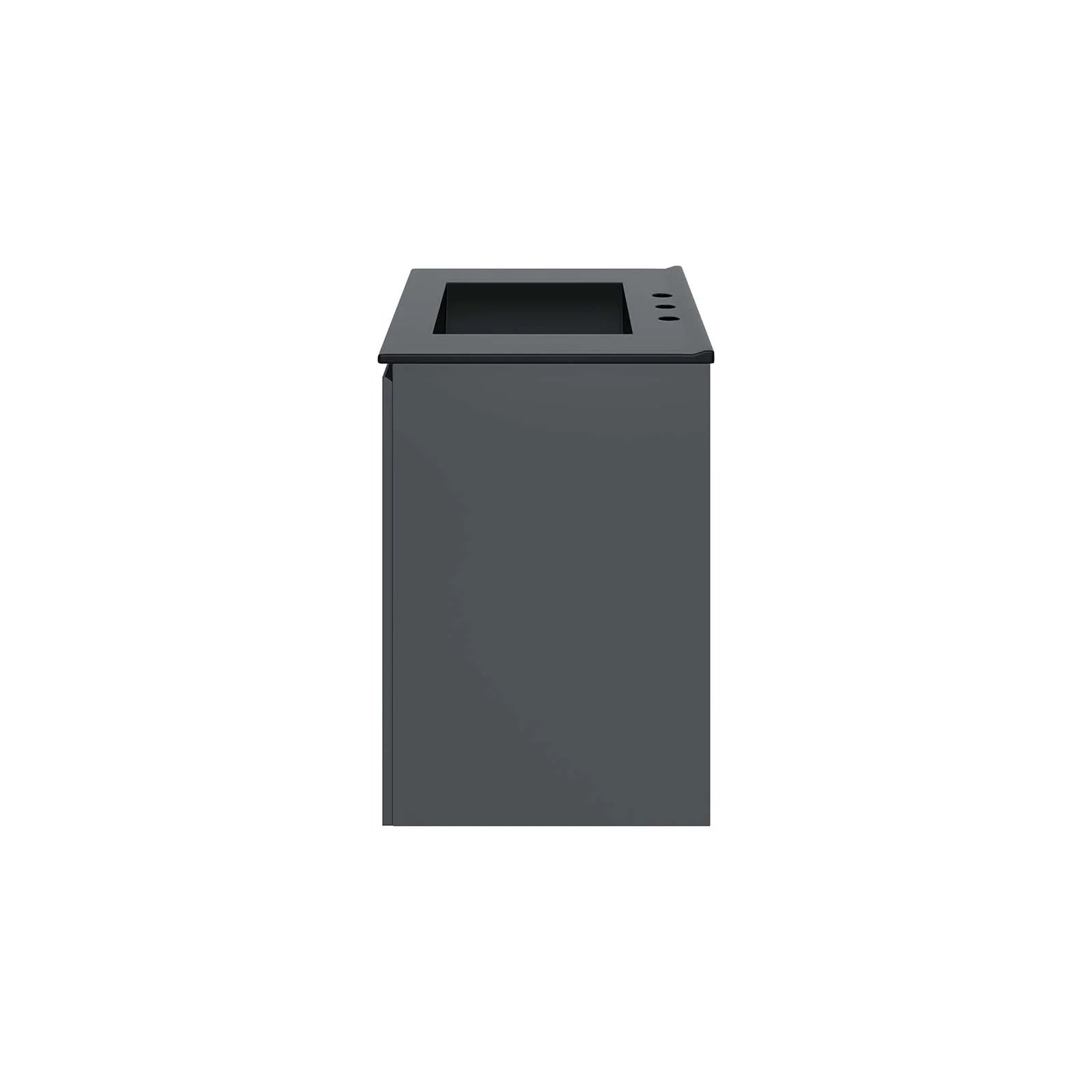 Sink Vanity Cabinet, Wall Mount, Grey Gray Black, Ceramic, Melamine, Modern Contemporary, Hotel Bedroom Bathroom Master Suite Guest