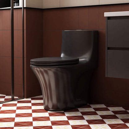 Albriya A1878 Modern One Piece Toilet, Standard Bathroom Toilet Power Dual Flush 1.1/1.6 GPF with Comfortable Seat ADA Height 16 1/2’ 12’Rough-In, MaP 1000g, Glossy White