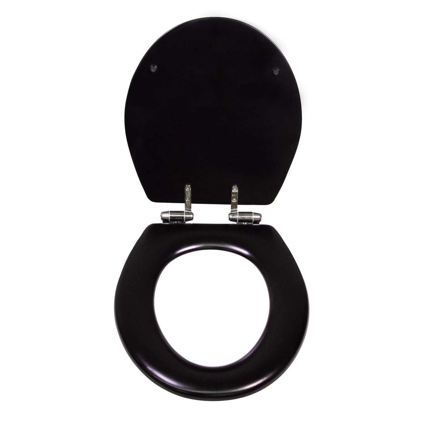 Dalton Toilet Seat Round Soft Close – Black Rustic Wooden Round Standard Toilet Seat for Bathroom – Design House, 561241-BLK
