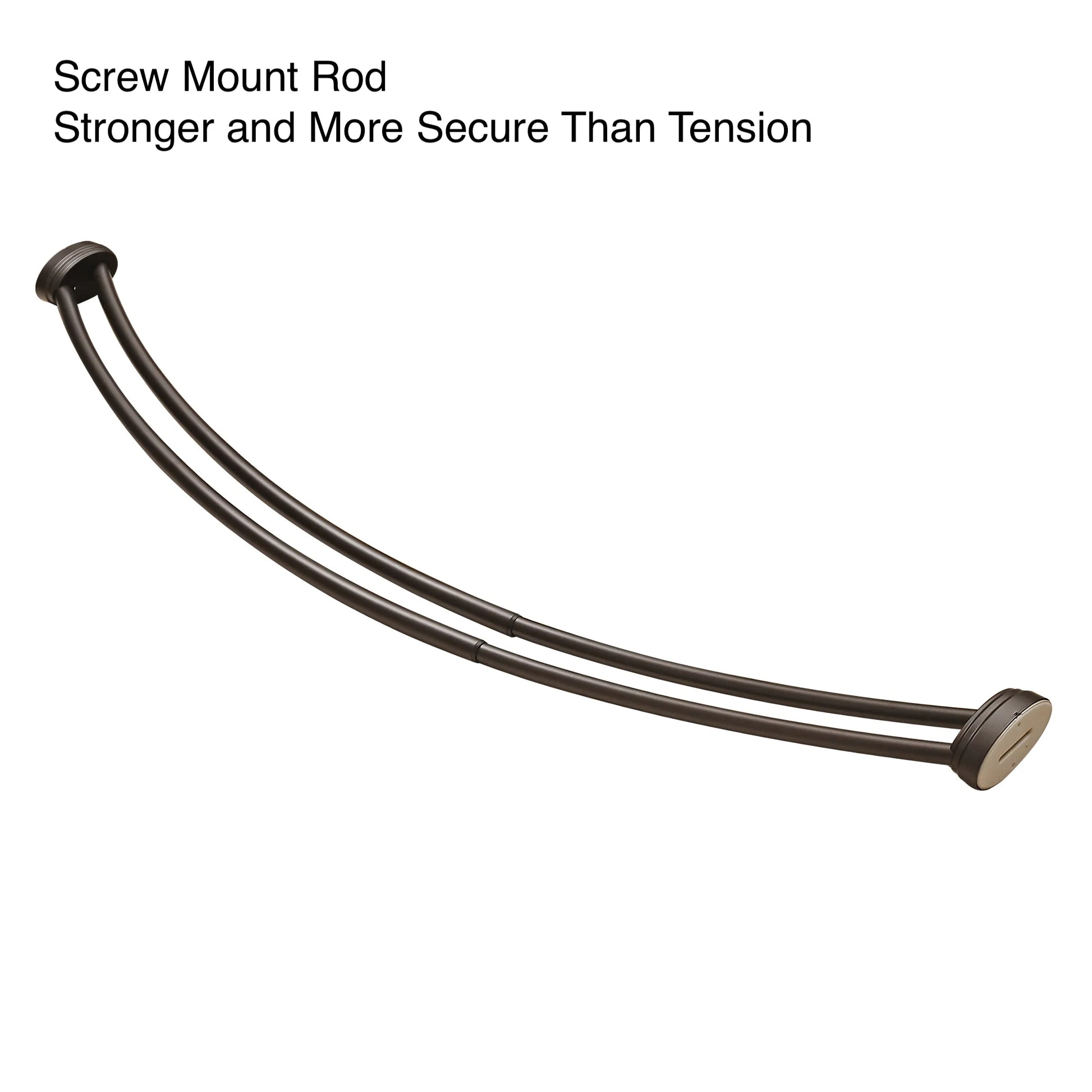 Utopia Alley Rustproof Wall Mounted Aluminum Double Curved Shower Curtain Rod, Screw Mount Rod, Secure Than Tension, Adjustable Shower Rod from 45" to 72", Includes shower liner & hooks (Bronze)