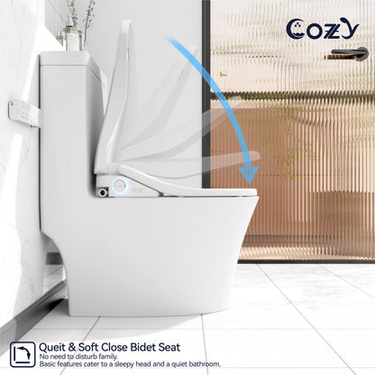 COZY Electric Bidet Toilet Seat, 15.4 x 19.9 Inch, Adjustable Bidet Toilet Seats