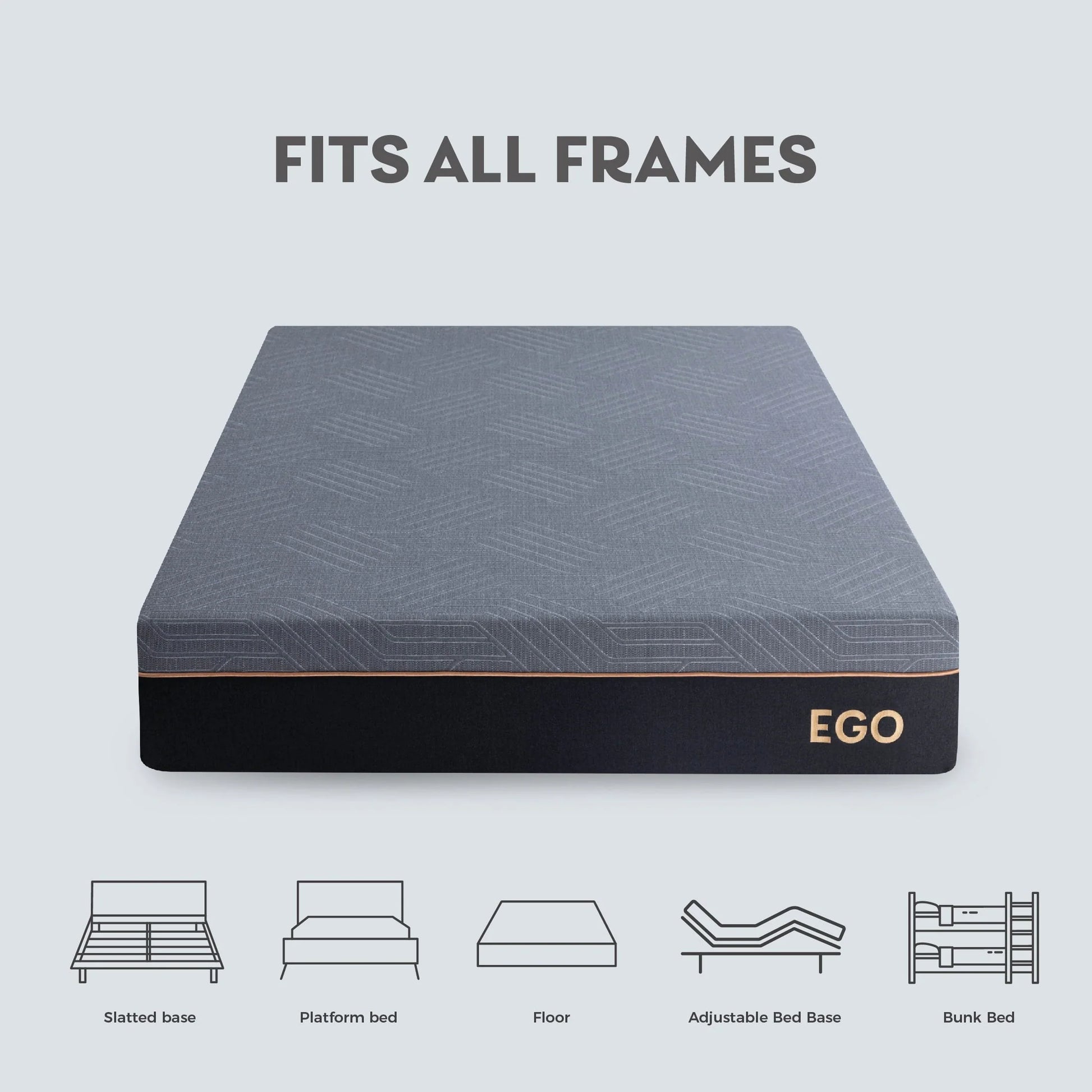 MLILY Ego Black 12 inch Gel Memory Foam Mattress, Full Mattress in a Box, Medium