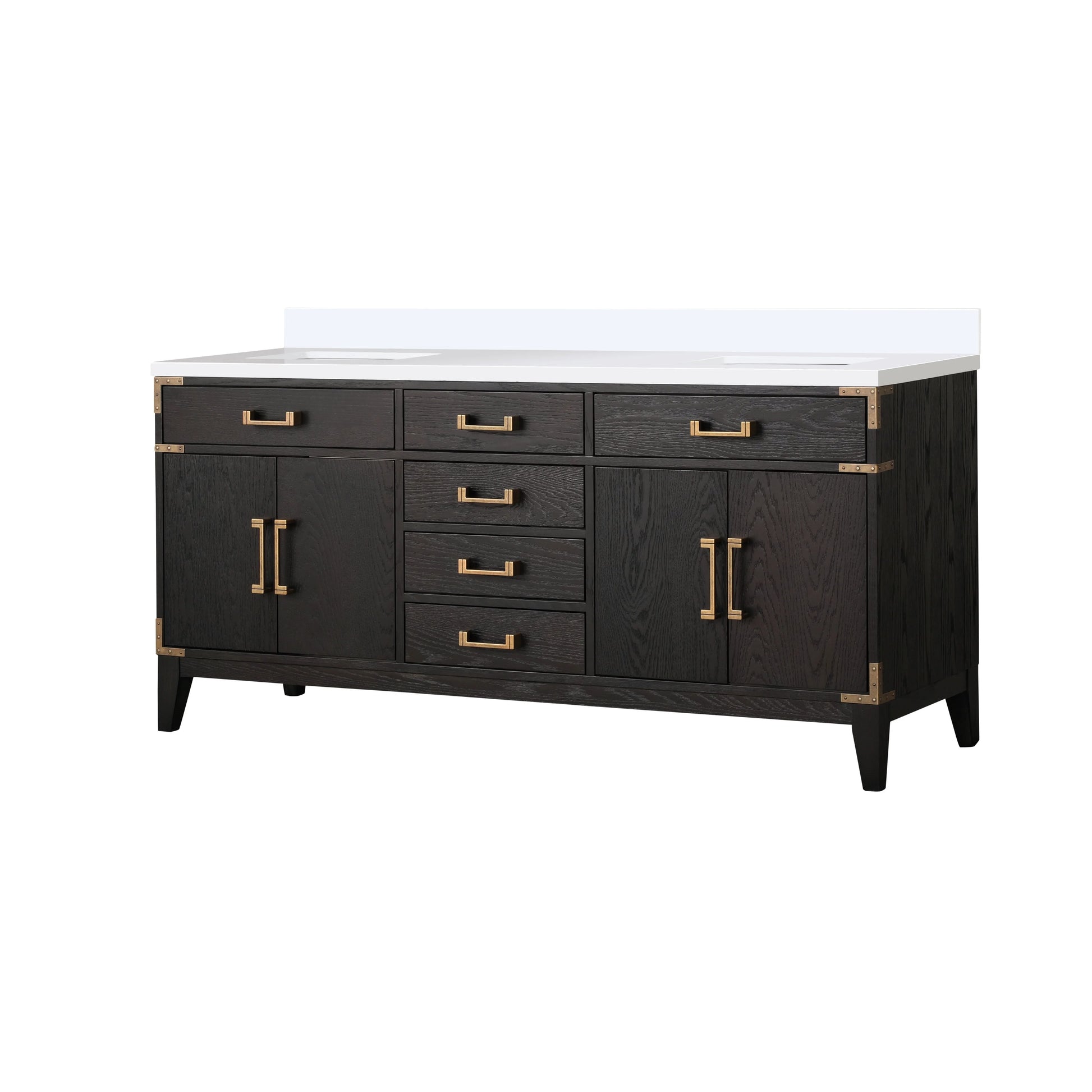 Laurel 60 in W x 22 in D White Oak Double Bath Vanity and Carrara Marble Top