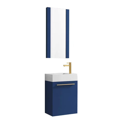 Blossom Colmar 18" Floating Bathroom Vanity w/Acrylic Sink | Navy Blue Finish | Wall Mount | Soft-Close