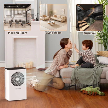 Airfire 8 Pint Dehumidifiers, 1500 Sq.Ft Dehumidifier with Drain Hose, 0.59 Gal Water Tank, Overflow Protection, Dehumidifiers for Home Basement Bedroom Bathroom Laundry Room