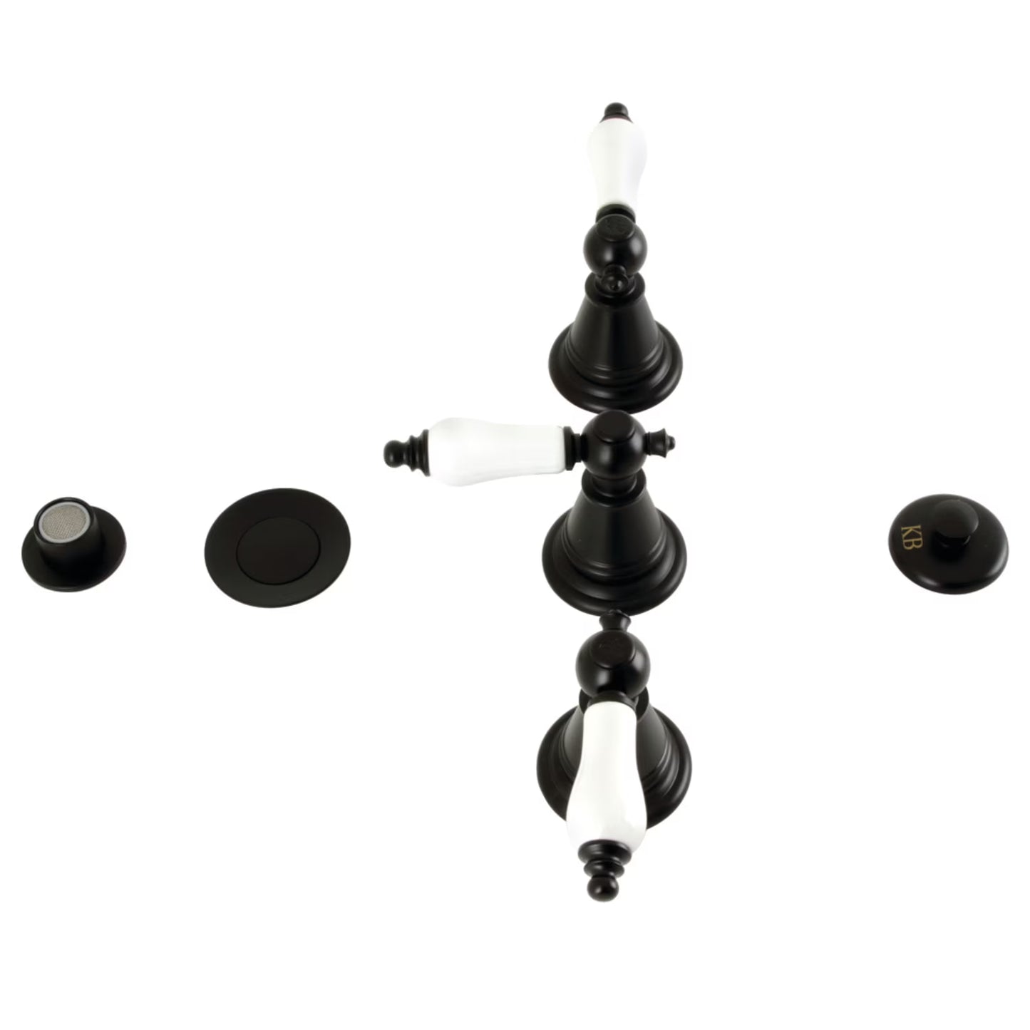Kingston Brass KB320PL Victorian Three-Handle Bidet Faucet, Matte Black