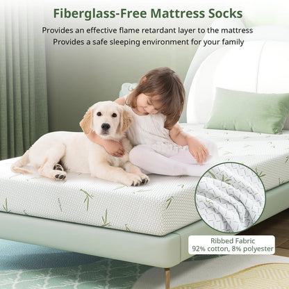 Twin Mattress, 6 inch Memory Foam Mattress Bed in a Box, with Green Tea Cooling Gel, Made in USA, Child