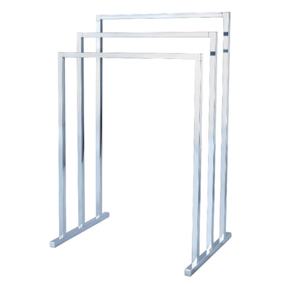 Kingston Brass SCC8281 Edenscape 33-3/16 Inch Freestanding Pedestal 3-Tier Towel Rack in Polished Chrome