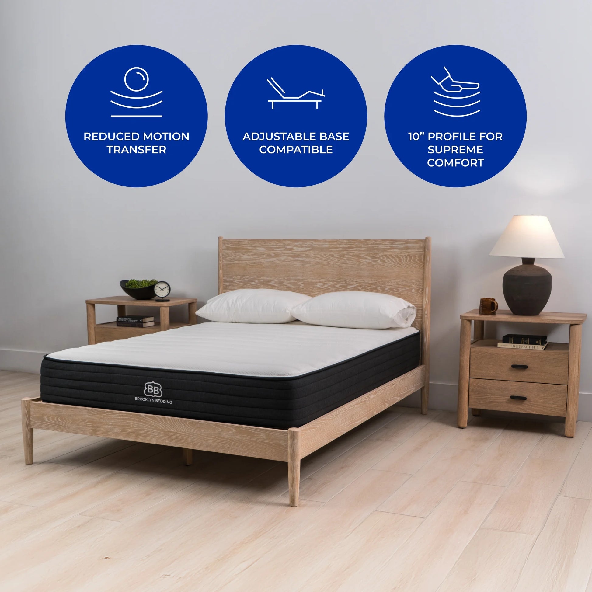 Brooklyn Bedding 10" Harper Hybrid Gel Memory Foam Mattress in a Box, Queen