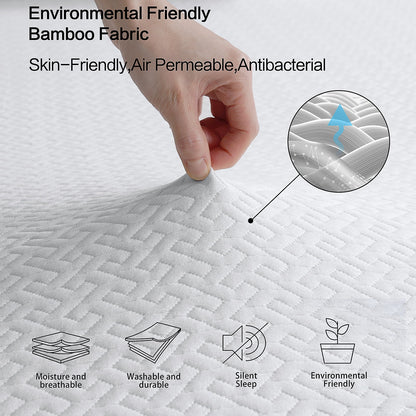 EPICORD 3 Inch Cool Gel Memory Foam Mattress Topper Queen Size Bed,Removable Soft Cover, Comfort Body Support & Pressure Relief,10 Year Warranty