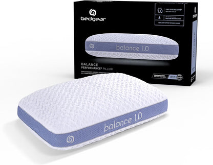 Bedgear Balance Performance Pillow 2.0 - Moisture Wicking Bed Pillow for All Sleep Positions - Medium Firmness Bed Pillow - Washable Removable Cover