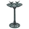 MoNiBloom Outdoor Pedestal Bird Bath with Solar Pumb, for Garden Patio Backyard Décor, Green