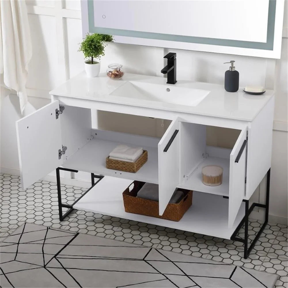 Elegant Kitchen and Bath 48 Inch Single Bathroom Vanity In White