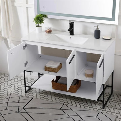 Elegant Kitchen and Bath 48 Inch Single Bathroom Vanity In White