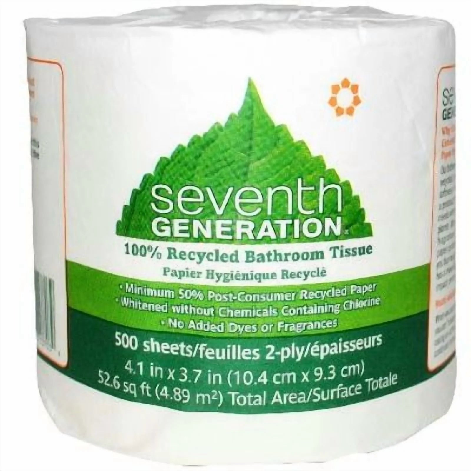 Seventh Generation White Bathroom Tissue, Toilet Paper, 500 Sheets