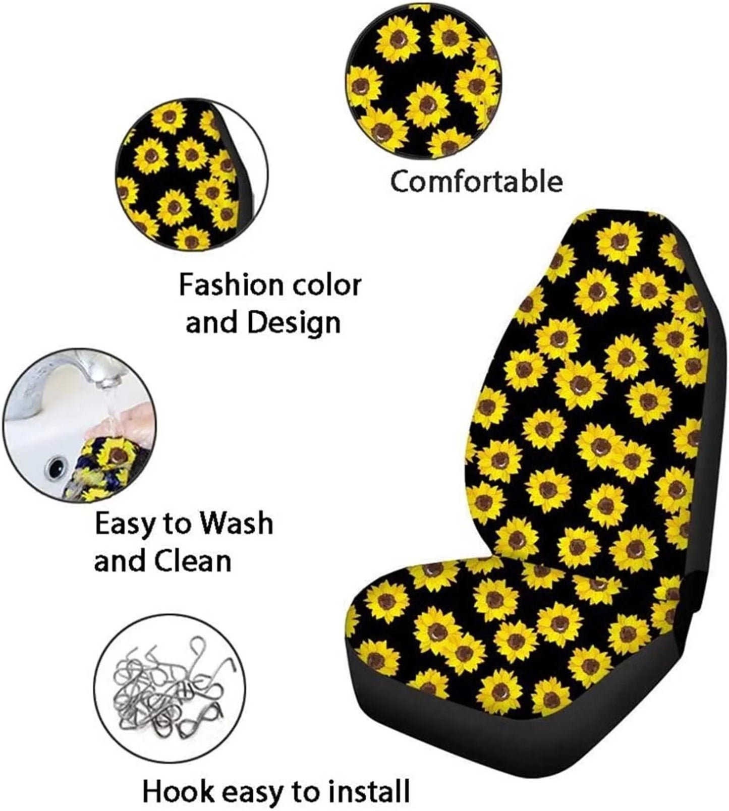 FKELYI Horse Car Seat Covers Front Only,Comfortable Auto Interior Seat Covers Full Set of 2,Washable Saddle Blanket Front Seat Cushion Covers for Women Men,Universal for Cars SUVs