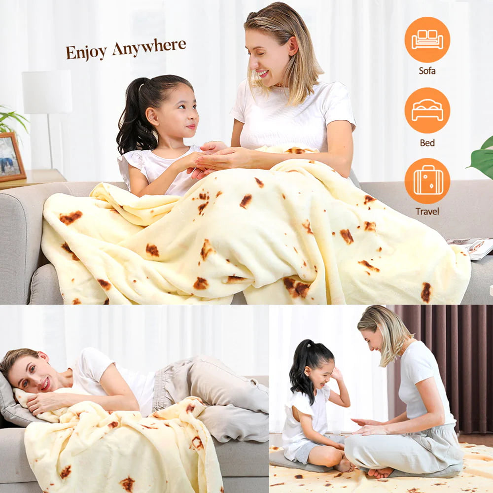 Livhil Giant Tortilla Blanket 71 inch Double Sided, Tortilla Blanket Adult Size Funny Blankets Food Blankets for Adult Kids, Realistic Food Throw Blanket Kids Throw Blanket