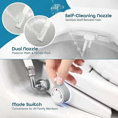 BidetMate 700 Series Electronic Smart Toilet Seat - White - Fits Elongated Toilets