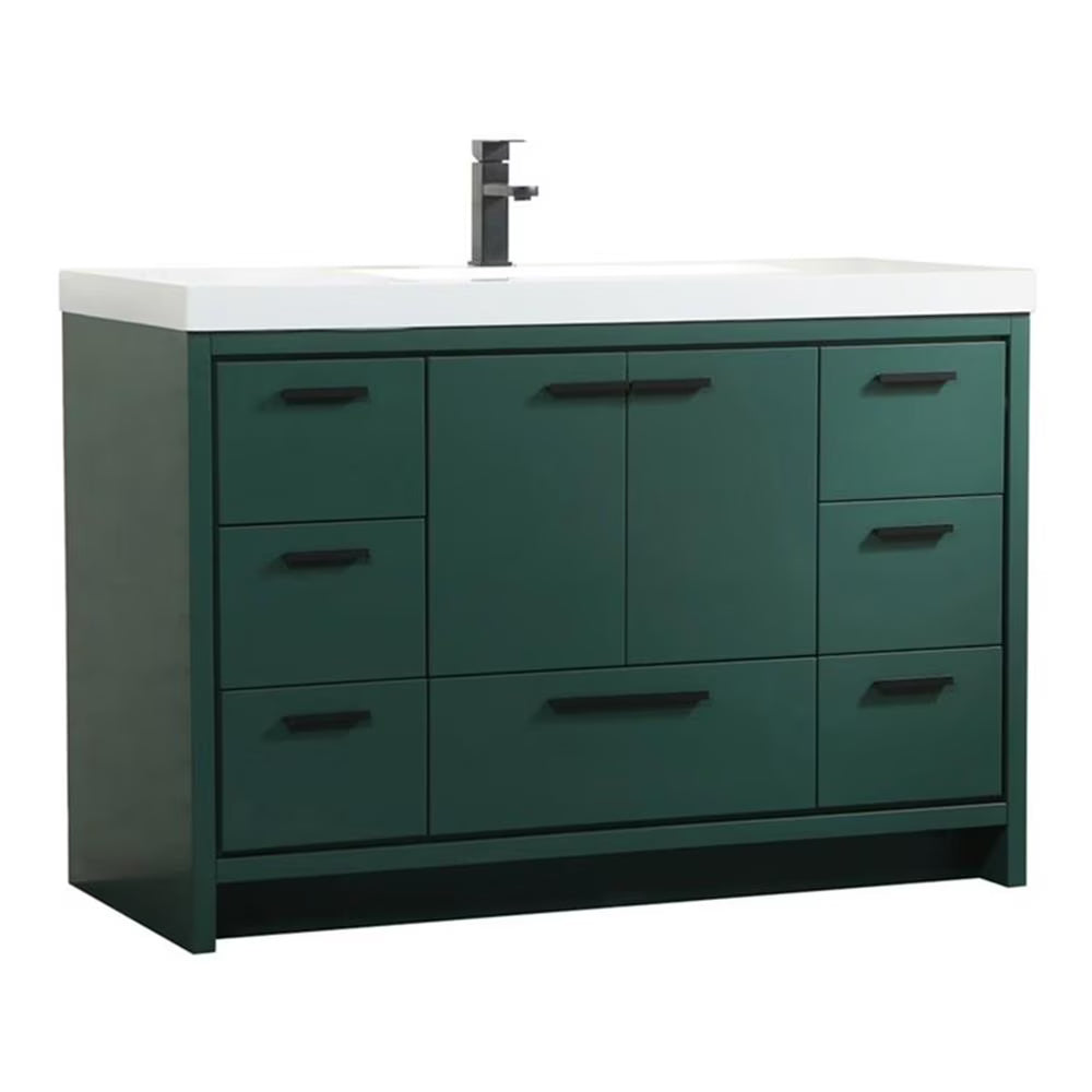 Elegant Decor Wyatt 48" Aluminum Alloy and MDF Single Bathroom Vanity in Teak