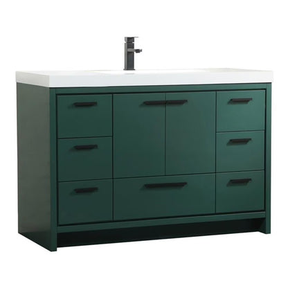 Elegant Decor Wyatt 48" Aluminum Alloy and MDF Single Bathroom Vanity in Teak