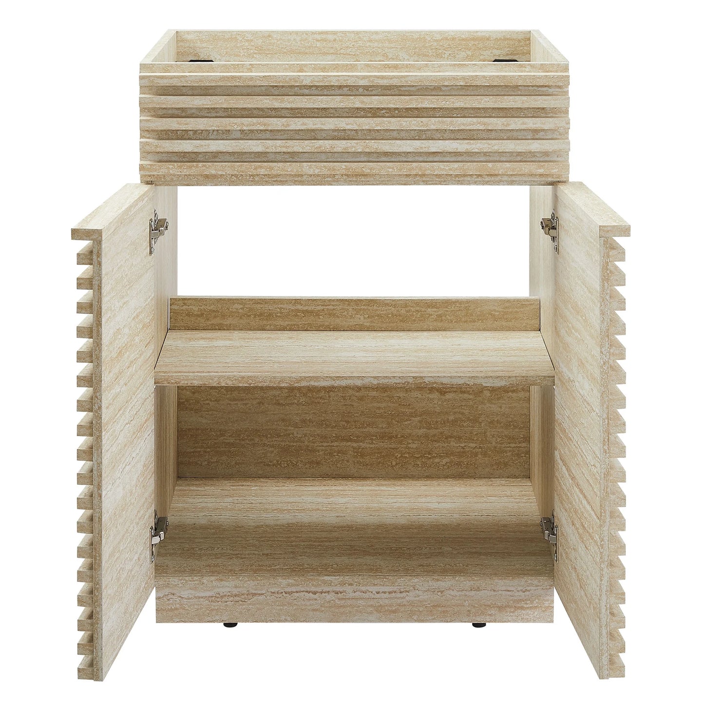Modway Render 24" Faux Travertine Bathroom Vanity Cabinet (Sink Not Included) in Travertine