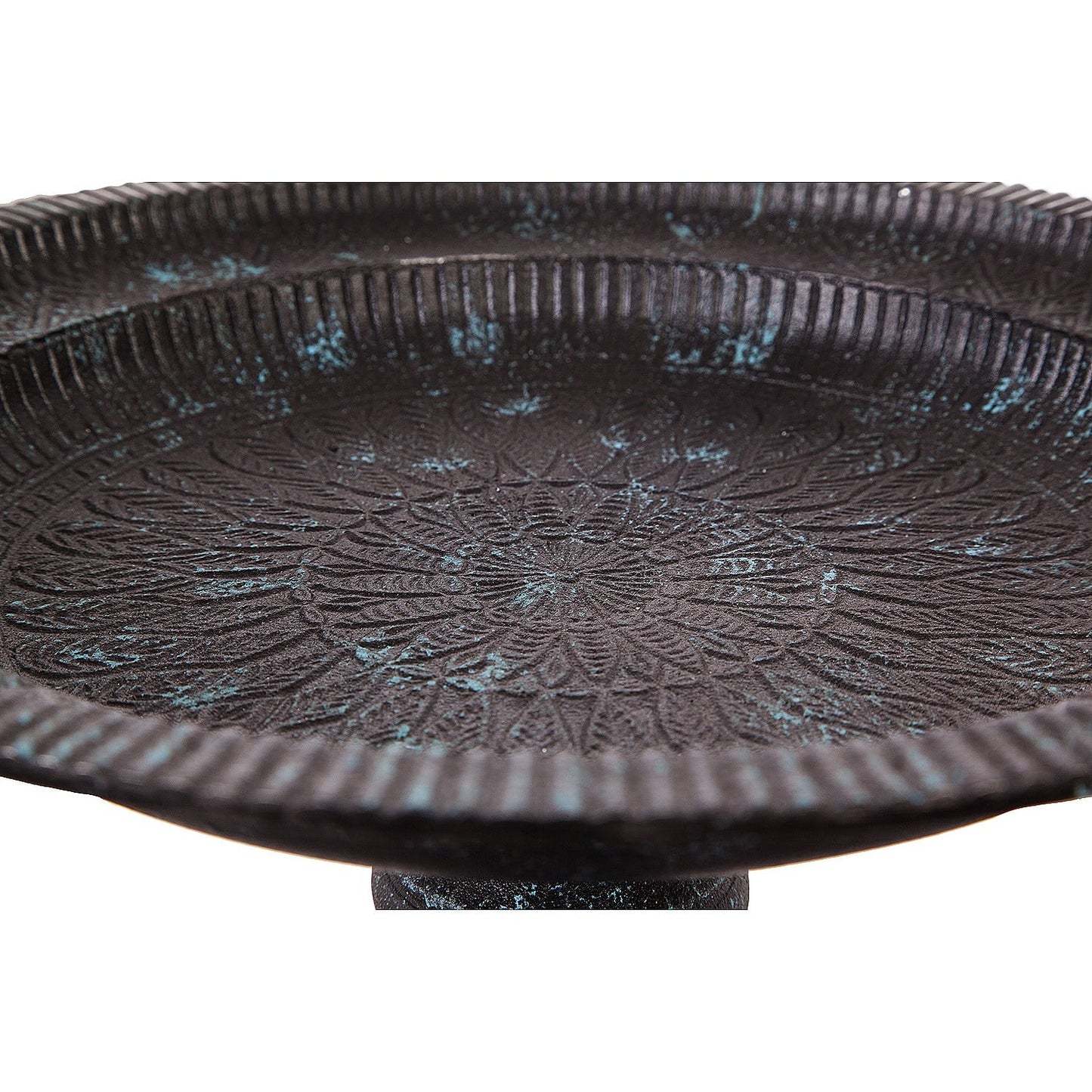 Evergreen Garden Cast Metal Bird Bath on Pedestal 20 x 19 x 15 Inches