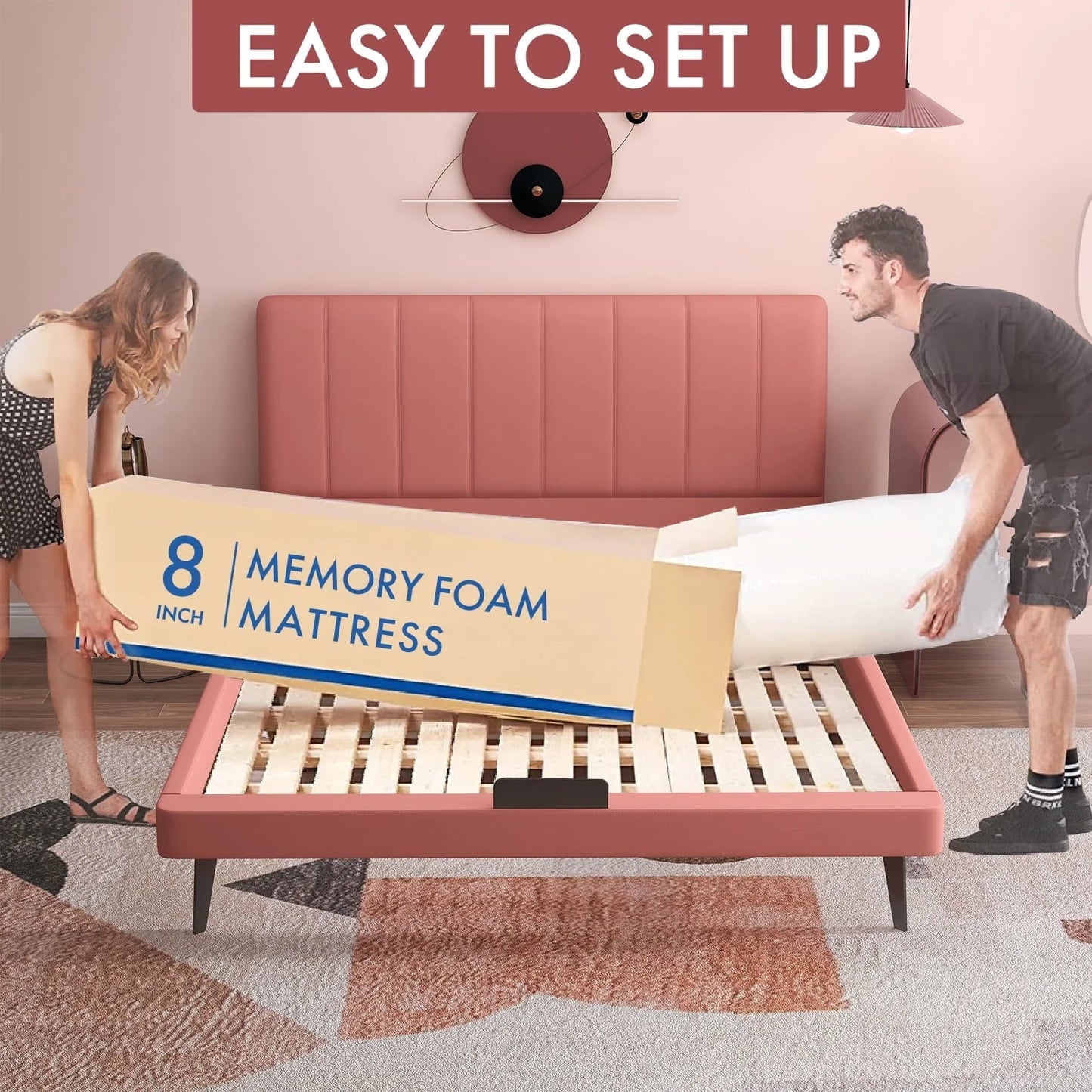Twin Mattress,Smiaoer 8" Cool Gel Memory Foam Mattress with Removable Cover Mattress in a Box Medium Firm Mattress
