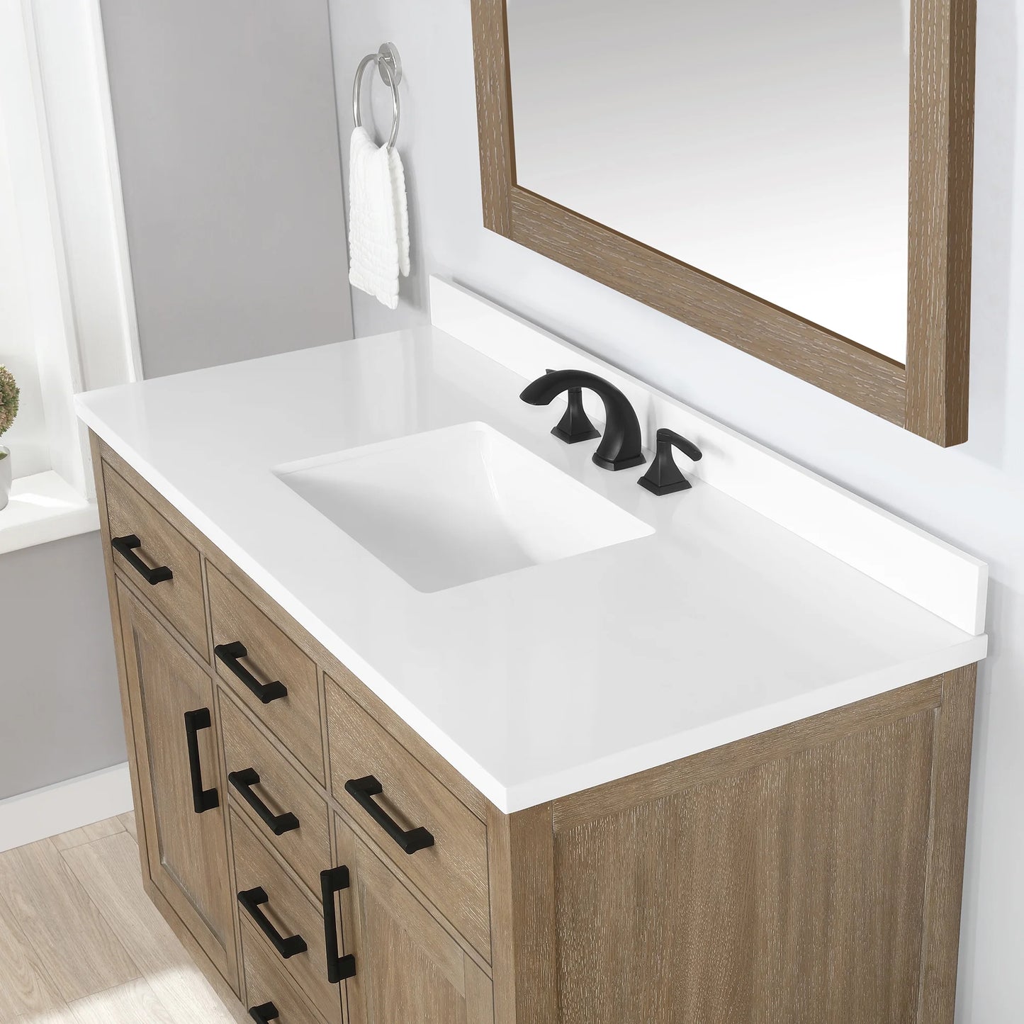 Ove Decors Bailey 48 W x 22" D Freestanding Bathroom Vanity with Sink, Driftwood Oak