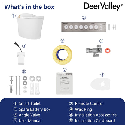 Tankless Elongated Smart Toilet Bidet 1.1/1.45 GPF in White with Auto Flush, Deodorization, Warm Water, Dryer