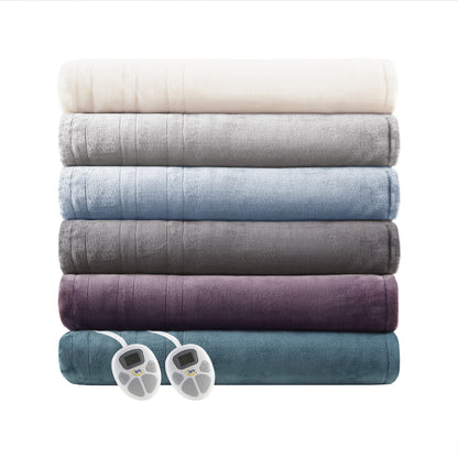 Serta Gray Polyester Electric Blanket, Queen