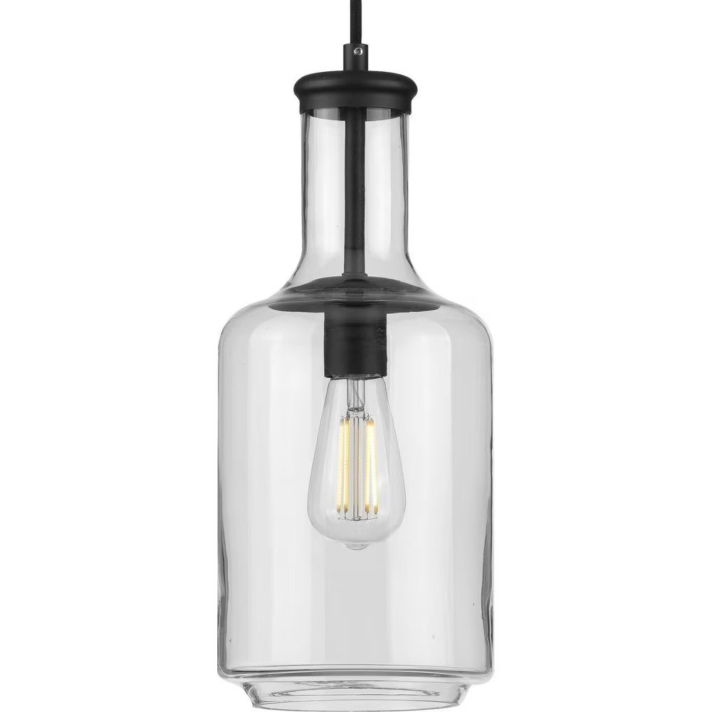 P500229-009-Progress Lighting-Latrobe - Pendants Light - 1 Light - Cylinder Shade in Coastal style - 7 Inches wide by 17 Inches high-Brushed Nickel