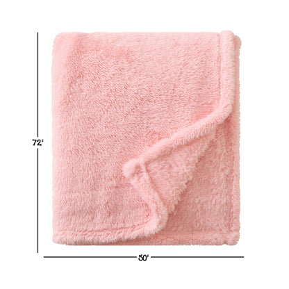 Your Zone Pink, Soft, Oversized, Fuzzy Throw Blanket for Kids, 72 x 50 inches