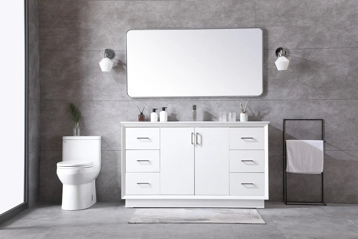 Elegant Kitchen and Bath 60 Inch Single Bathroom Vanity In Blue